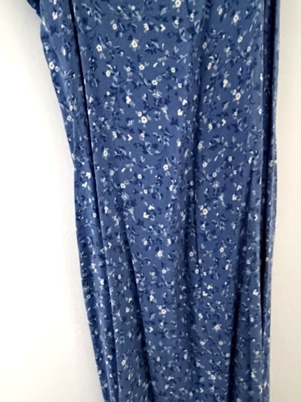 Reformation Blue Floral Maxi Dress — Slip Style, Side Slit — M (runs small)